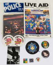 Collection of Rock and Pop Memorabilia. Including a collection of The Police 7 inch colour vinyl