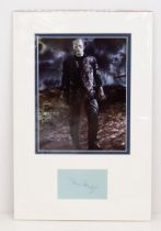 Boris Karloff - Signed page from autograph book mounted with colour picture. Horror Legend. It