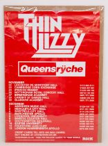 THIN LIZZY - QUEENSRYCHE - GIG POSTER - It measures approx 19.5 x 27.5 inches.