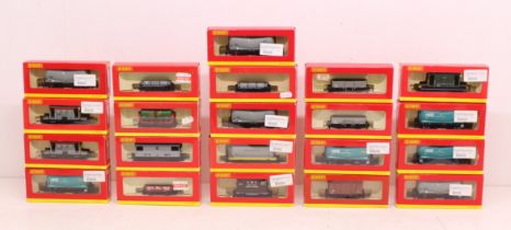 Hornby: A collection of twenty-one boxed Hornby, OO Gauge rolling stock examples. General wear