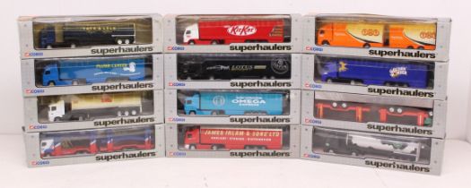 Corgi: A collection of twelve boxed Corgi Superhaulers vehicles. Original boxes. Vehicles in very