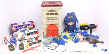 Ghostbusters: A collection of assorted Ghostbusters items to include: Ghostbusters Fire Station