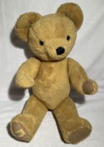 Merrythought: A mid-late 20th century, Merrythoguht bear, 18” tall, felt pads, fully jointed,