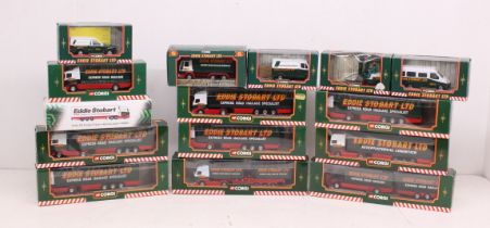 Corgi: A collection of fourteen boxed Corgi Eddie Stobart vehicles; together with a boxed Atlas
