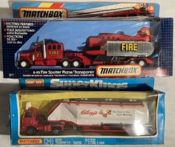 Matchbox: A pair of Matchbox Superkings vehicles, K-112 Fire Spotter Plane on Transporter and K-3