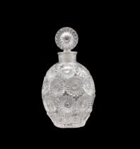Rene Lalique for Worth - a 'Rose' designed glass perfume bottle, designed circa 1937 with relief