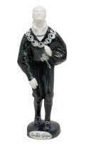 A Briglin Pottery figure of Sir John Gielgud as Hamlet, designed by Susan Parkinson, No. 186, signed