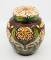 Moorcroft Pottery collectors club ginger jar and cover in 'Dahlia' pattern. Philip Gibson