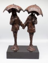 Bob Barker (20th century) - a contemporary bronze titled "Where the heart is" featuring a couple