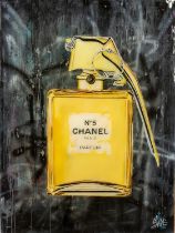 Sage Barnes (American B.1995) 'Chanel' original with resin finish. Canvas size approx 101.5cm x