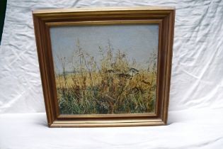 John Godden (British, 1930-1999) - a framed oil on board of 'Kentish Verge', titled to label