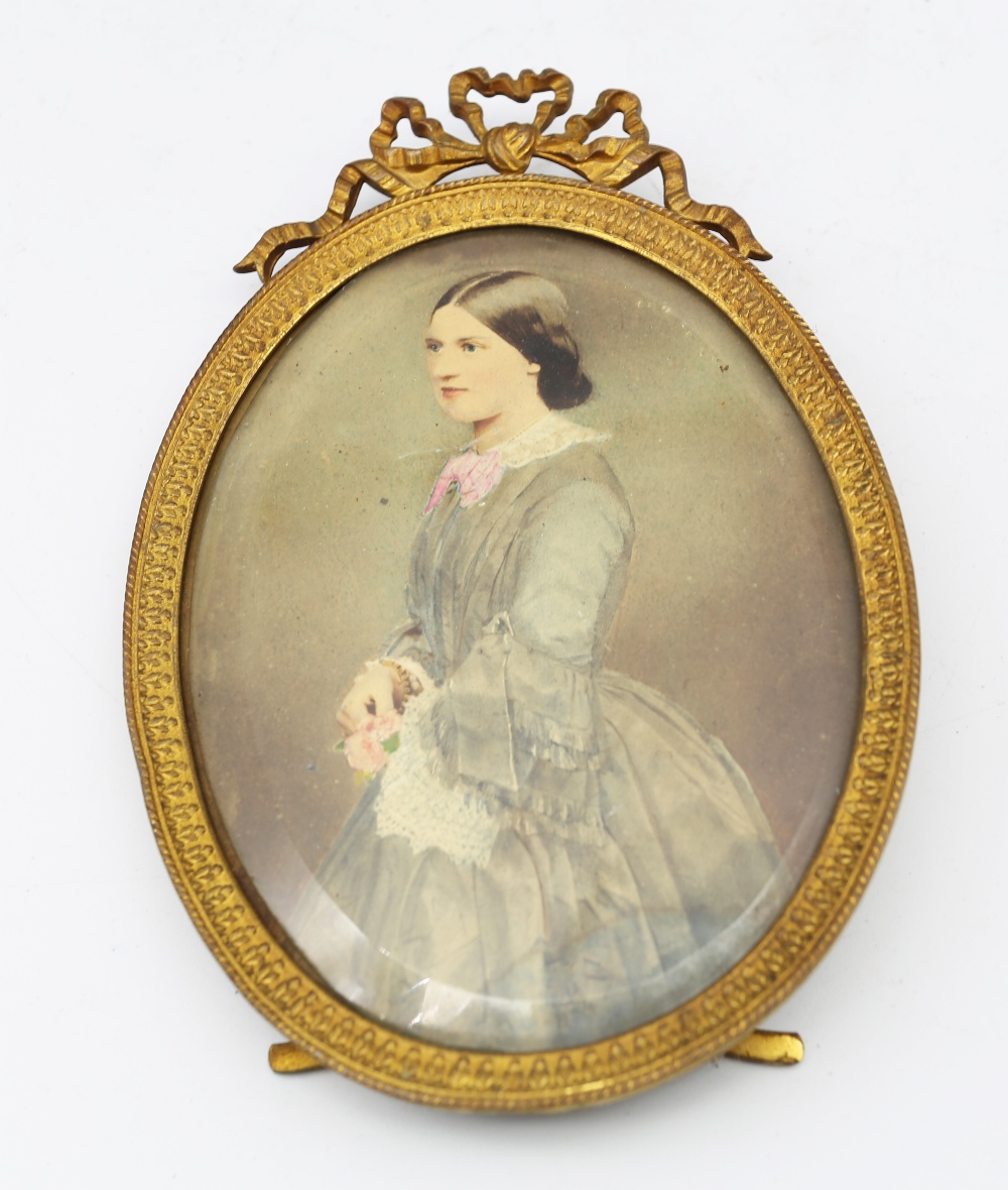 A mixed lot to include; an ornate gilt framed oval watercolour of a Lady, probably Victorian (19th - Image 5 of 7