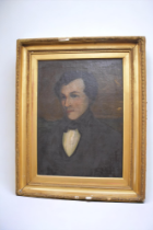 19th century portrait of a gentleman, oil on canvas in gilt frame.