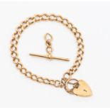 A 9ct gold graduated Albert link bracelet, widest width approx 7mm, length approx 19cm, with