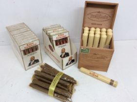 King Edward invincible deluxe cigars 70 in total, a wooden box of Don Tomas corona grandes cigars in