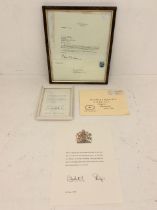 A signed letter for the White House from Bill Clinton along with facsimiles of the Queen ER II and
