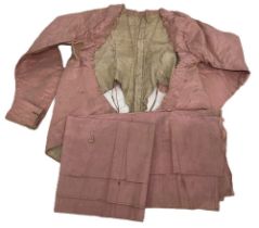 A pink silk/taffeta 1840s/50s Victorian bodice which was probably a ballgown bodice, this item is