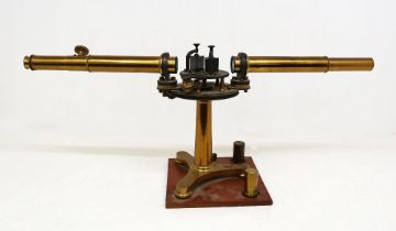 A 19th Century mahogany cased John Browning of London brass table top spectroscope, circa 1878, this