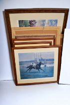 7 signed prints of horseracing interest, to include Worsdale, Mike Summers and Claire Eva Burton