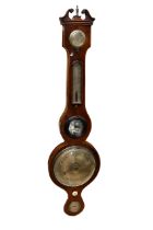 An A. Stanton of Market Deeping, Lincolnshire barometer, mahogany with lighter wood detail.