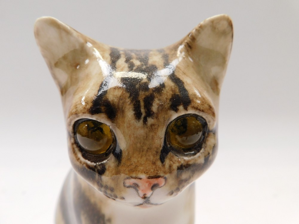 Winstanley tabby cat, seated, 17cm high. - Image 3 of 3