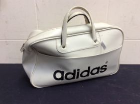 A vintage late 1970s/early 1980s cream Adidas hold all, in excellent condition.