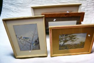 A mixed collection of framed, unframed artworks, some watercolours, oils etc to include; a Juan