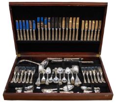 A 20th century English silver plated twelve place canteen of cutlery, Kings Pattern, all EPNS, all