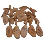 A large collection of wooden shoes stretchers made by Dasco, various shapes and sizes, all good