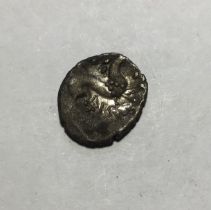 Celtic Britain, Iceni AESU type 30-45 AD Silver Unit, obv- two opposed crescents, rev- Horse with