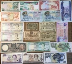 Collection of Commonwealth & Pacific Islands Banknotes including Fiji, New Zealand, Cyprus,