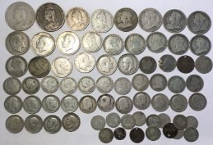 Collection of Pre 20 Sterling Silver Coins including 1890 & 1891 Crowns, Halfcrowns, Florins,