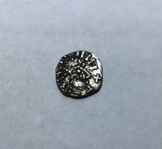 Early Anglo-Saxon Silver Sceat, Obv, Bust with pelleted helmet, Rev, Small Cross on Steps surrounded