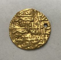 Indian Mogul Empire Gold Quarter Mohar 3.45g (holed)