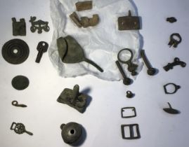 Collection of Medieval and Post Medieval metal detector found items.