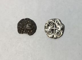 Two Early Anglo-Saxon Silver Sceat, One Porcupine Type, Series E. with Standard Reverse, the