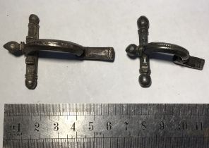 Two 3rd to 4th Century Silver Roman ‘Crossbow’ Brooches. (missing pins).