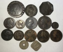 Collection of Copper Coins, including 1797 Cartwheel Twopence, 2 x 1799 Halfpenny, an altered 1797