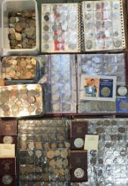 Large Collection of British and World Coins, including three albums of British and World coins