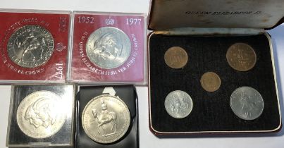 Post Decimal set of the 1968 Ten, Five, Two, One & Halfpenny In Original Case, with four