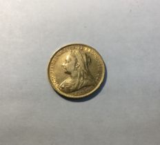 Victorian 1896 Veiled Old Bust Sovereign.