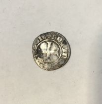 Crusader Hammered Silver 1/3 Shilling, Teutonic Order 1351-1382. Approximately 16mm diameter, 0.