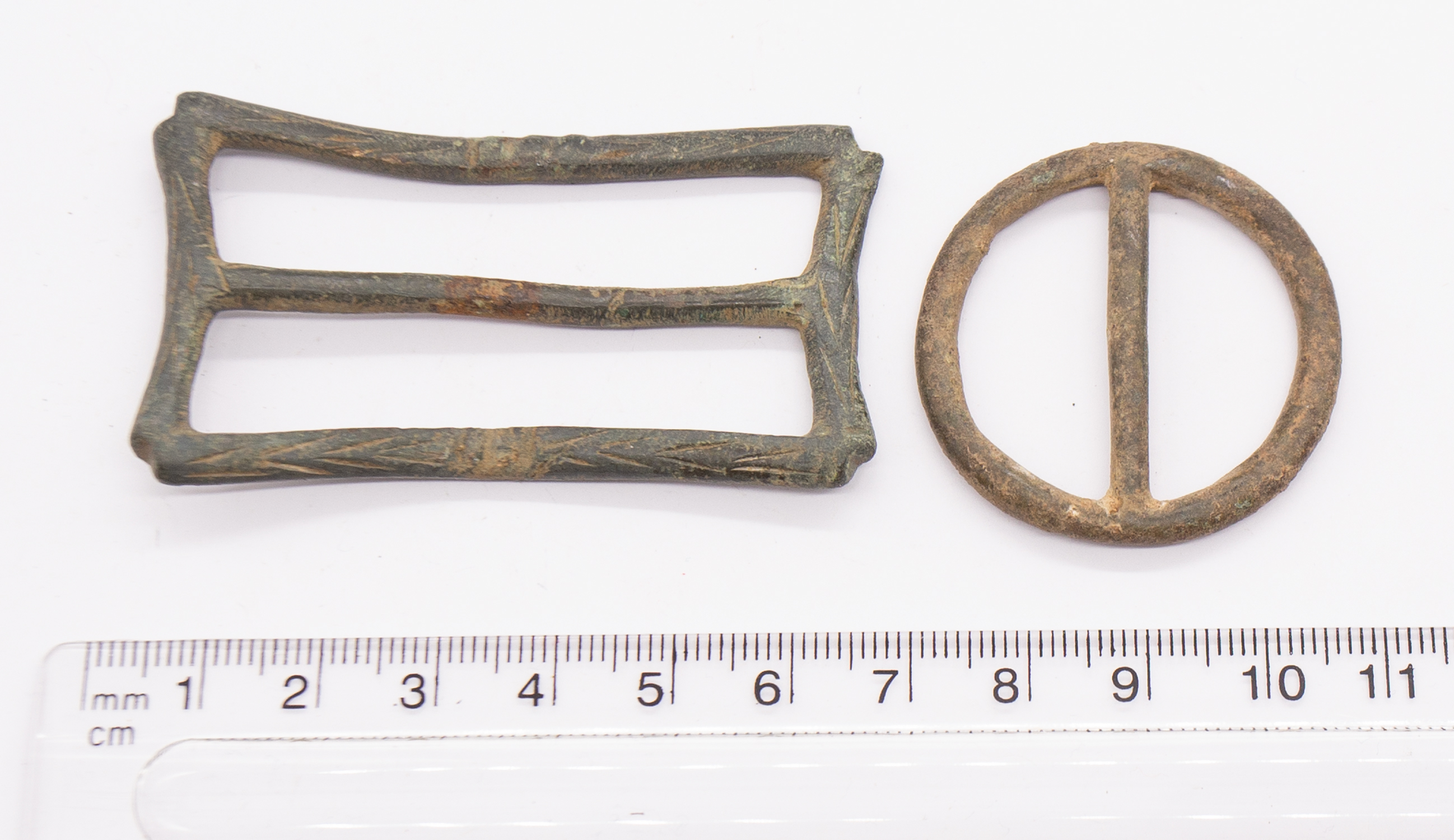 Pair of Medieval copper alloy annular buckle frames. - Image 4 of 4