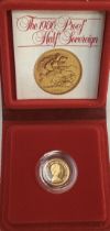 Royal Mint Proof 1980 Half Sovereign In Original Case with Certificate of Authenticity. Also comes