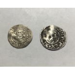 Edward I 1272-1307 Silver Farthing York Mint and Richard II 1377-99 Silver Halfpenny London Mint.