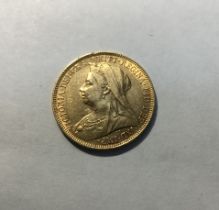 Victorian 1896 Veiled Old Bust Sovereign.