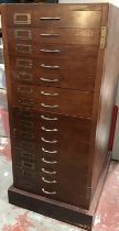 Large 1920’s Collectors/Filing Cabinet, 15 drawer Mahogany fronted by W.M. Nicholson & Son of Leeds,