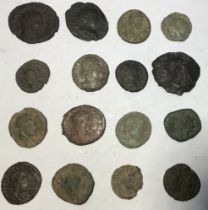 Collection of 16 Roman Bronze/Copper alloy Coins.