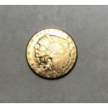 American 1915 Gold $2.5 Dollar Coin. 4.25g