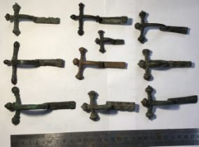 A Collection of Roman 4th Century ‘Crossbow’ Brooches with distinctive onion-shaped finials (missing